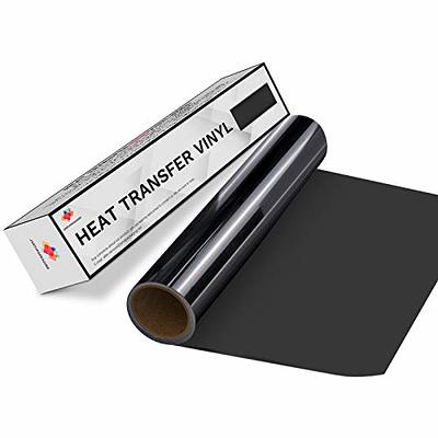 JANDJPACKAGING Black HTV Iron on Vinyl Roll - 12 x 15ft Easy to Cut & Weed  Heat Transfer Vinyl for Silhouette and Cricut DIY Iron Vinyl Heat Press  Design for T-Shirts 