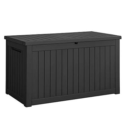 BTExpert 150 Gallon Large Resin Deck Box, Outdoor Storage Container fo