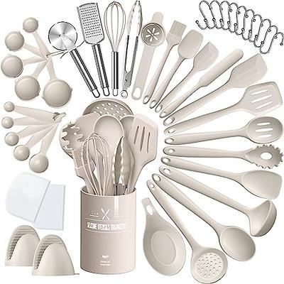 35 Piece Kitchen Utensil Set, Silicone and Stainless Steel Kitchen Cooking  Utensils, Gadgets Heat Resistant and Non Scratch Perfect for Nonstick