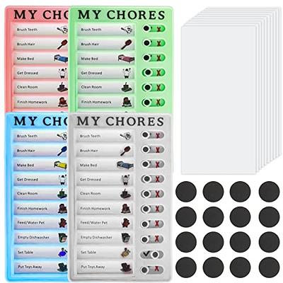 4 Pieces My Chores Plastic Boards Portable Memo Board Detachable Reusable  Creative Memo Chart for Home Travel Planning Reminder Daily Affairs