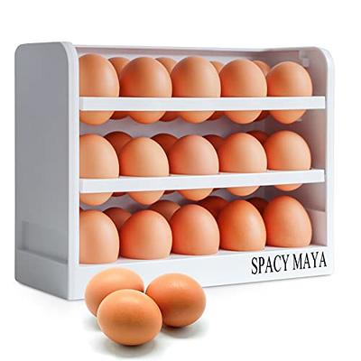 30 Grid Egg Holder Rotating 3 Tiers Fridge Eggs Organizer Space-saving  Kitchen Egg Storage Box