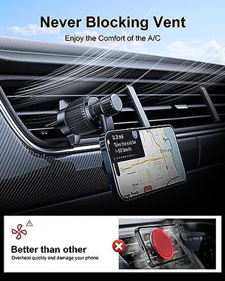 Car Vent Phone Mount, [Never Blocking Vent, Enjoy The Comfort of The A/C]  Hands-Free Universal Extension Clip Air Phone Holder Car Fit for All Phones