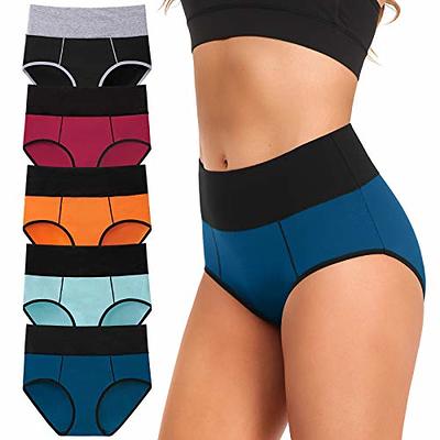 High Waisted Underwear For Women Cotton No Muffin Top Full Coverage Briefs  Panties 5 Pack