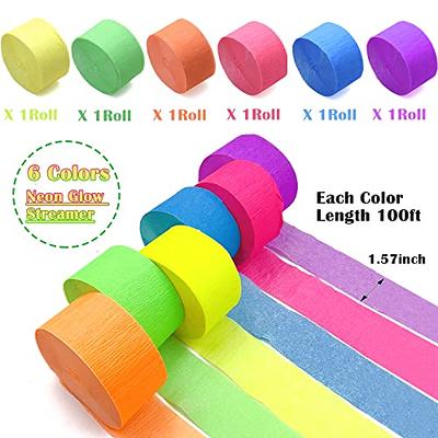 600 feet Glow Crepe Paper Streamers UV Glow Party Neon Streamer Decorations  Glow in The Dark Black Light Reactive Fluorescent Neon Paper Party  Streamers Wedding Birthday Blacklight Party Supplies - Yahoo Shopping
