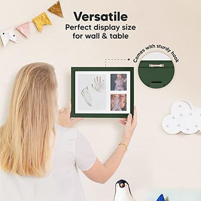 KeaBabies | Baby Handprint & Footprint Keepsake Solo Frame, Hunter Green | Maisonette