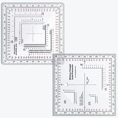 Military Protractor Coordinate Scale for Topographical Map Reading