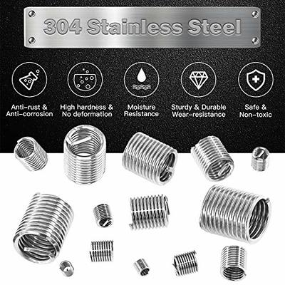 60pcs 304 Stainless Steel Helicoil Thread Repair Kit M3 M4 M5 M6