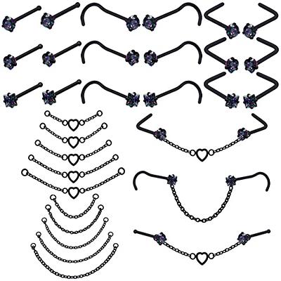 Ruifan 8PCS Surgical Steel CBR Nose Septum Horseshoe Earring