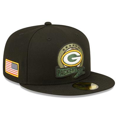 Men's Green Bay Packers New Era Black 2023 Salute To Service Cuffed Knit Hat