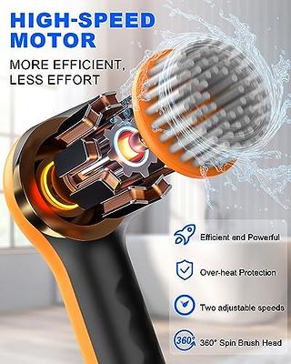 Electric Spin Scrubber, 1000RPM Cordless Extension Shower Cleaning Brush, 4  Replaceable Heads, DS-268B Electric Power Scrubber 49-inch Handheld