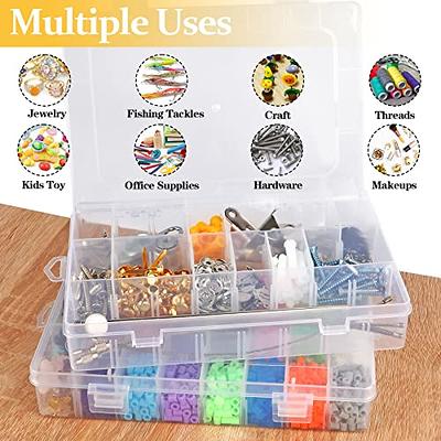 3 Tier Stackable Storage Containers with Adjustable Compartments for Beads,  Sewing Accessories, Arts and Crafts Supplies (6 x 6 x 5 In) 
