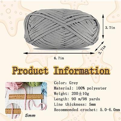 1 PCS 200g Flat Tape Yarn for Crocheting and Knitting,Soft Crochet Yarn 98  Yards Polyester Yarn for Hand DIY Bag Basket Dolls and Cushion(Grey) -  Yahoo Shopping