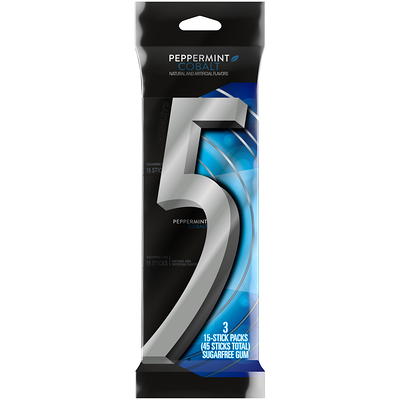 5 Gum Peppermint Cobalt Sugar Free Gum, 35-Stick Pack