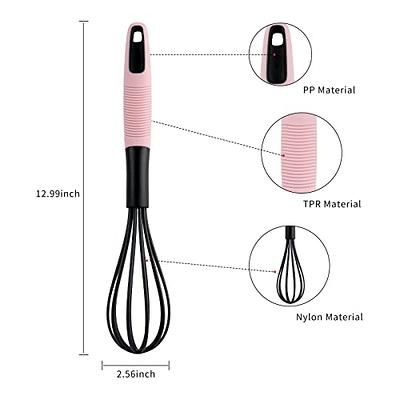Whisk, Balloon Egg Beater, Heat-Resistant Silicone and Nylon, Milk
