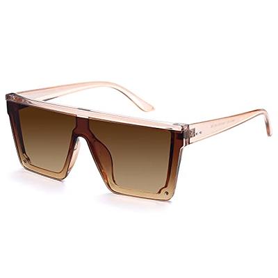 LYZOIT Rimless Oversized Square Sunglasses for Women Men Polarized