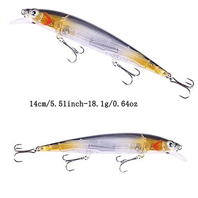 LUCKYMEOW Minnow Lures,Fishing Lures for Bass,Fishing Tackle