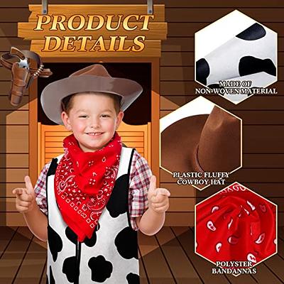 12 Set Western Cowboy Hat with Bandanna Cowboy Party Hats Bandannas Cowgirl  Hat Cow Multicolored Girl Hat Western Cowboy Hat Costume Accessories