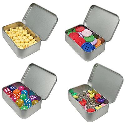 4pcs Tinplate Portable Hinged Organizing Box Small Tin Box Metal Tin