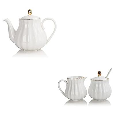 HIC Kitchen Creamer Pitcher with Handle, Fine White Porcelain, 8-Ounces,  Set of 2