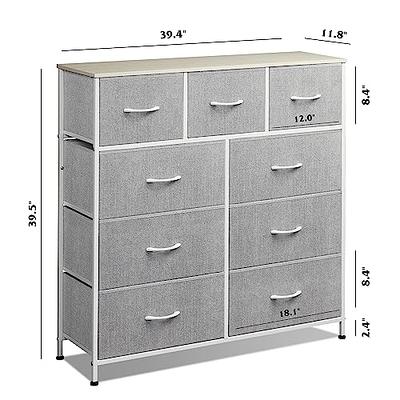 HOMCOM 9 Drawers Storage Chest Dresser Organizer Unit w/ Steel