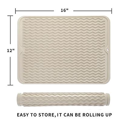 ZLR Silicone Dish Drying Mat for Kitchen Counter Middle - Multi Usage Eco  Friendly Drying Matt Kitchen Counter - Easy to Clean Heat Resistant Dish