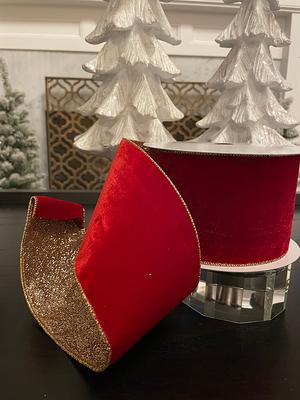 Gold Sparkle Metallic Christmas Ribbon (2 1/2 Inch x 10 Yards), JAM Paper