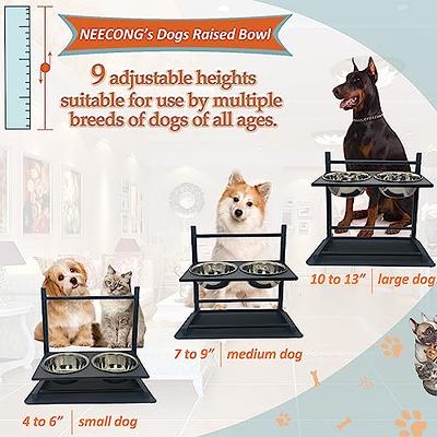 Elevated Dog Bowls Large Breed, Raised Dog Food Bowls for Large Dogs,  Adjustable Tall Dog Bowl Stand, Raised Dog Dish Tilted Slanted Pet Feeder  w/