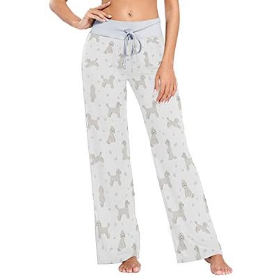 Ollabaky Women s Pajama Pants Dogs Medium Poodle PJs Bottoms for