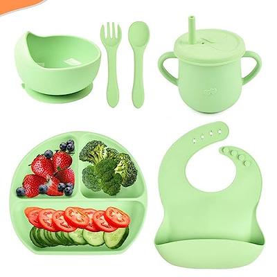 Baby Feeding Set Silicone Bowl Spoon fork baby Silicone - Temu