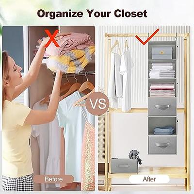 Simple Houseware 3-Tier Closet Storage with 2 Drawers Grey