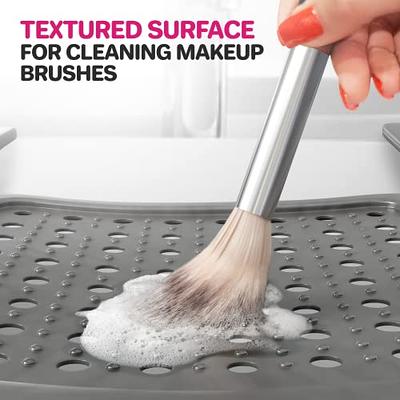 Makeup Brush Cleaning Mat With Drying Holder For Sink- Silicone