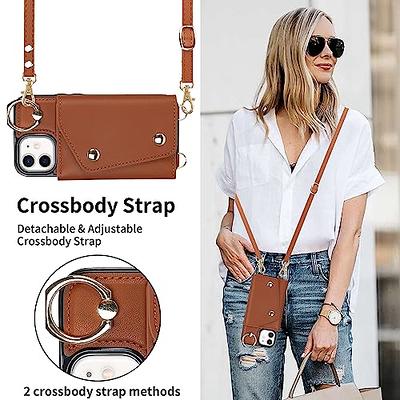 Lipvina for iPhone 12 Mini Case Wallet with Strap for Women,Crossbody  Lanyard and Wristlet Strap,Zipper Pocket,Credit Card Holder,Ring Stand,RFID  Blocking Phone Wallet Cases(5.4 inch,Brown) : : Clothing &  Accessories