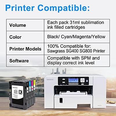 Printers Jack Heat Transfer Printer Ink Sublimation Ink Compatible with Sawgrass Virtuoso SG400 SG800 SG400NA SG800NA Ricoh SG3110 SG2100N SG3100