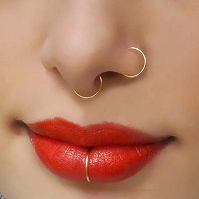 5Pcs 8mm Stainless steel Double Helix Nose Rings Spiral Earring