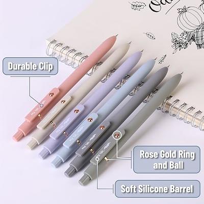 Mr. Pen- Retractable Gel Pens with Rose Gold Ring and Ball, 6 Pack, Morandi  Barrels, Japanese
