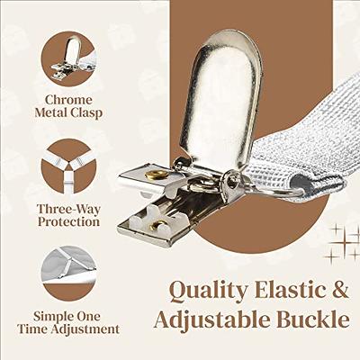 Adjustable Bed Sheet Fasteners Suspenders,Fitted Sheet Clips Sheet Garters  Sheet Grippers with Elastic Holder Straps（4 packs/set）