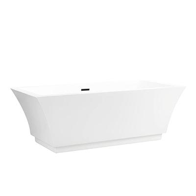 Vanity Art Bourges 55 in. x 28.3 in. Soaking Bathtub with Left Drain in  White/Polished Chrome VA6522-S - The Home Depot