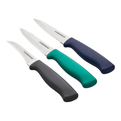 Farberware Stainless Steel Chef Knife Set, 3-Piece, Blue - Yahoo