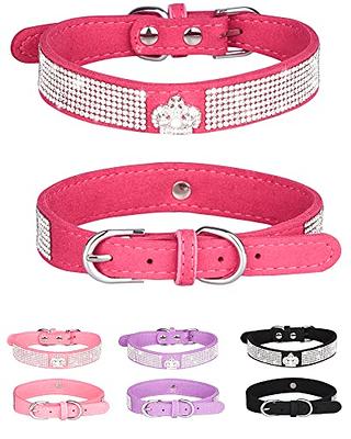 Bling Dog Collar for Small Medium Large Dogs, Crown Rhinestone Dog Collars  for Girl and boy Dog, Diamond Puppy Collars, Adjustable Leather Suede SOFE  Cat Collar (L(15-18.1/38CM-46CM), Rose Red) - Yahoo Shopping