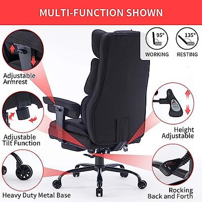 Excebet Big and Tall Office Chair 400lbs Wide Seat, Leather High Back  Executive Office Chair with Foot Rest, Ergonomic Office Chair Lumbar  Support for Lower Back Pain Relief (White) - Yahoo Shopping