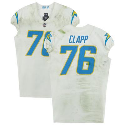 Will Clapp Los Angeles Chargers Game-Used #76 White Jersey vs. Las