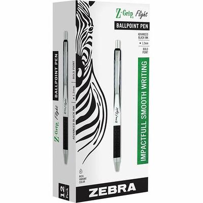 Zebra Pens, Bulk Pack of 24 Ink Pens, Z-Grip Retractable Ballpoint Pens Medium Point 1.0 mm, 12 Black Pens & 12 Red Pens Combo Pack