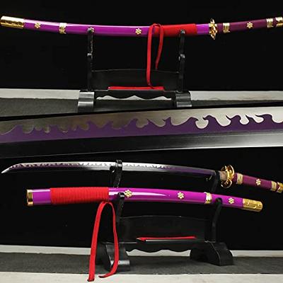 HERO SWORD Roronoa Zoro Katana, Yama Enma Anime Samurai Cosplay Sword,  Handmade Real Metal Japanese Katana,Original Texture, 1060 Carbon Steel  Purple Black Blade Full Tang Sharp Weapon - Yahoo Shopping