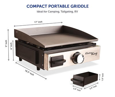  GGC Cast Iron Reversible Grill Griddle for Stove Top