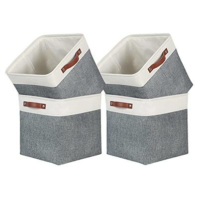 Birdrock Home Linen Cube Organizer Shelf with 4 Storage Bins Gray