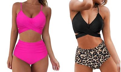 Women's Tummy Control Halter Swimsuit Offer - Wowcher