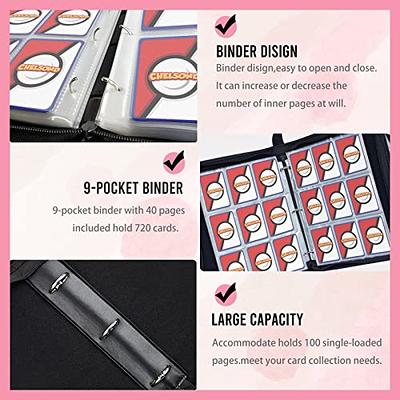 Basketball Card Binder with Sleeves - 720 Card Protectors Holder Book for Sport Cards, 40 Pcs 9-Pocket Pages, Card Collector Album with Zipper