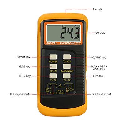 Digital K-Type Thermocouple Thermometer & 6 Stainles Steel Sensor