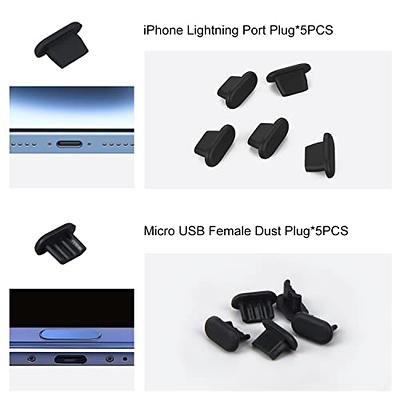 30x USB Dust Cover Port Plugs, 6 Types Silicone USB Cap Port Stopper for  USB Type-C, USB A Female, Micro USB, iPhone 14/13/12, USB Female & Male  Ports