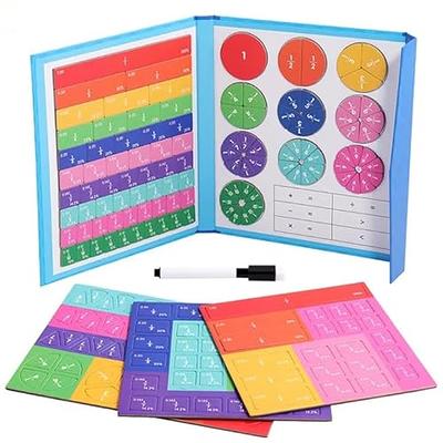 hand2mind Plastic Rainbow Fraction Tiles, Montessori Math